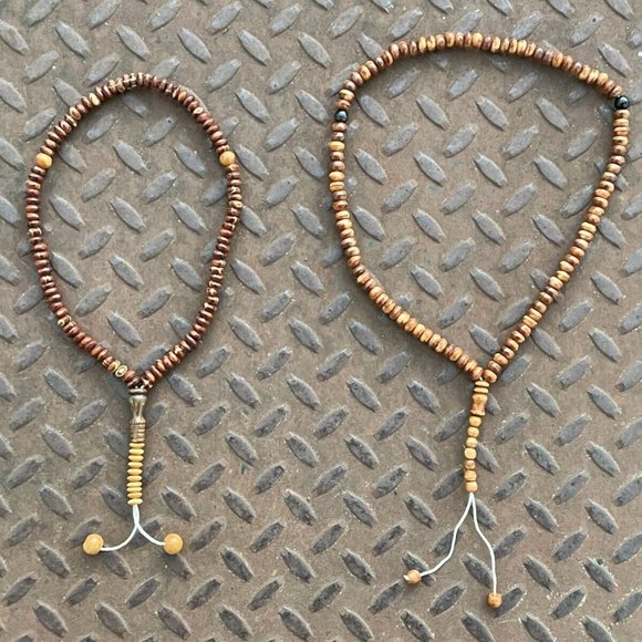 Lot of 2 prayer beads Handmade Tasbeeh Real Wood Beads Muslim Beads X 2 Tasbeh - Picture 1 of 11